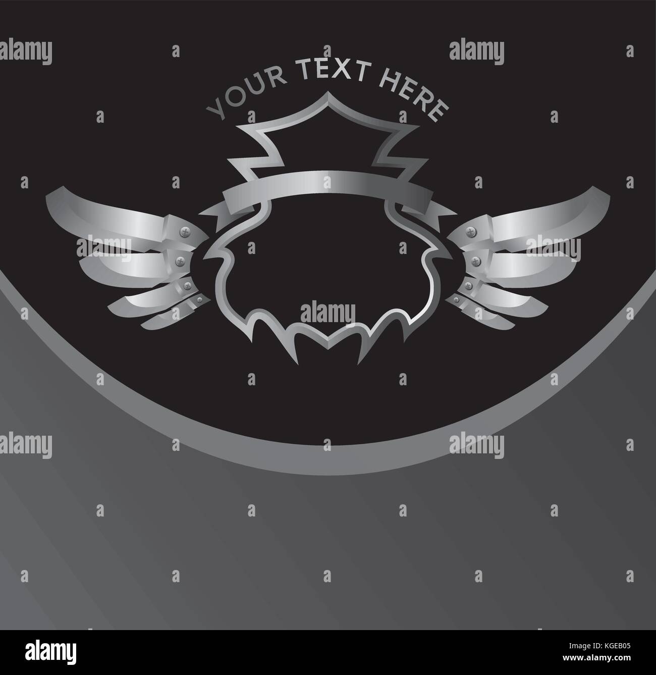 silver shield and wing theme vector illustration Stock Vector Image ...