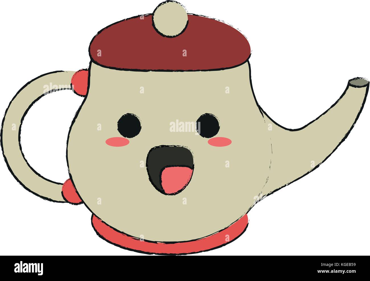 Porcelain tea jug kawaii cartoon Stock Vector Image & Art Alamy