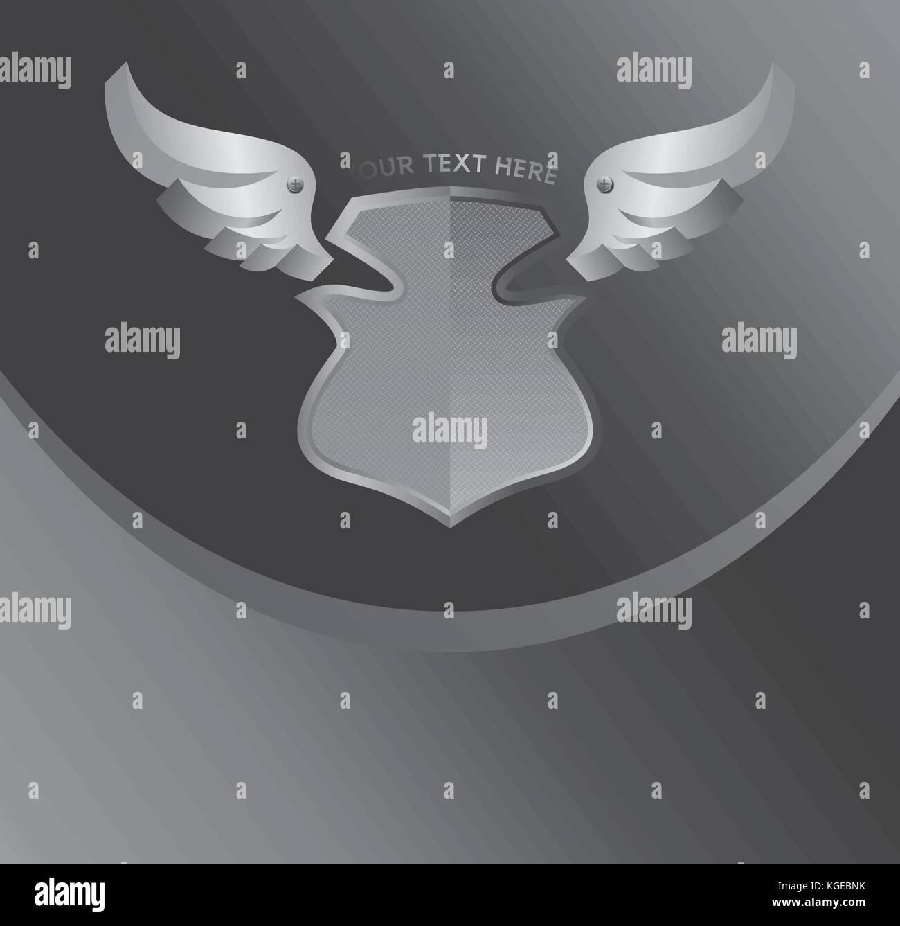 silver shield and wing theme vector illustration Stock Vector Image ...