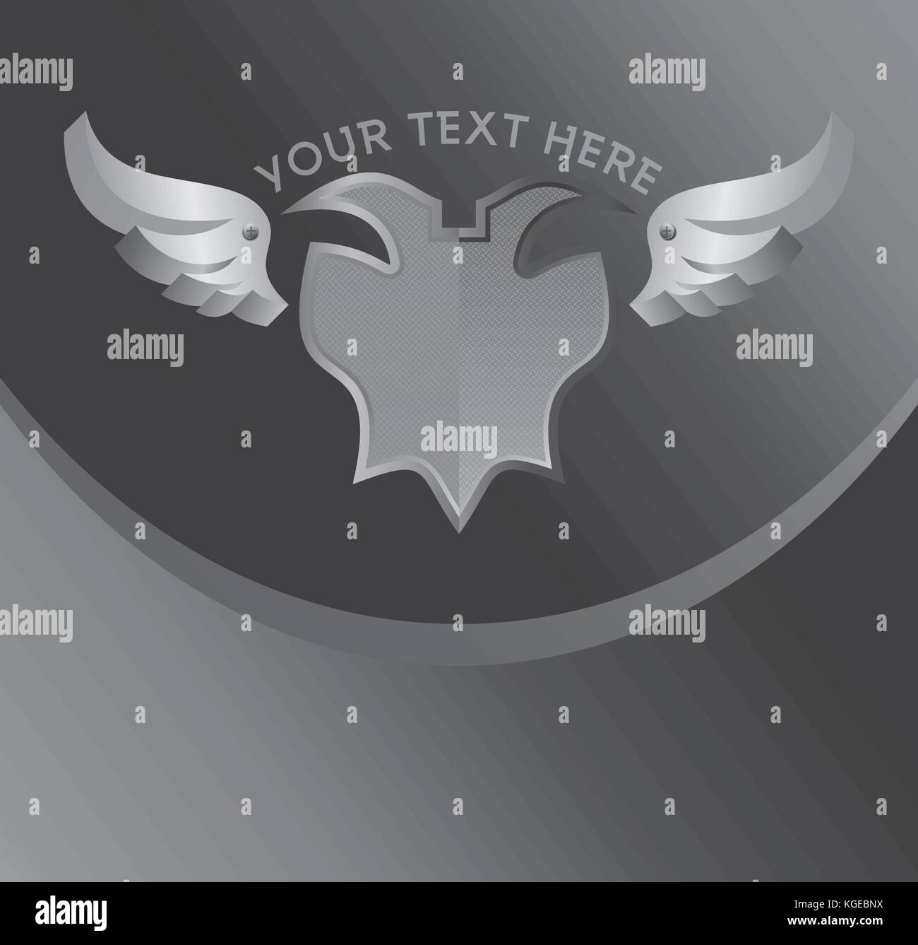 silver shield and wing theme vector illustration Stock Vector Image ...