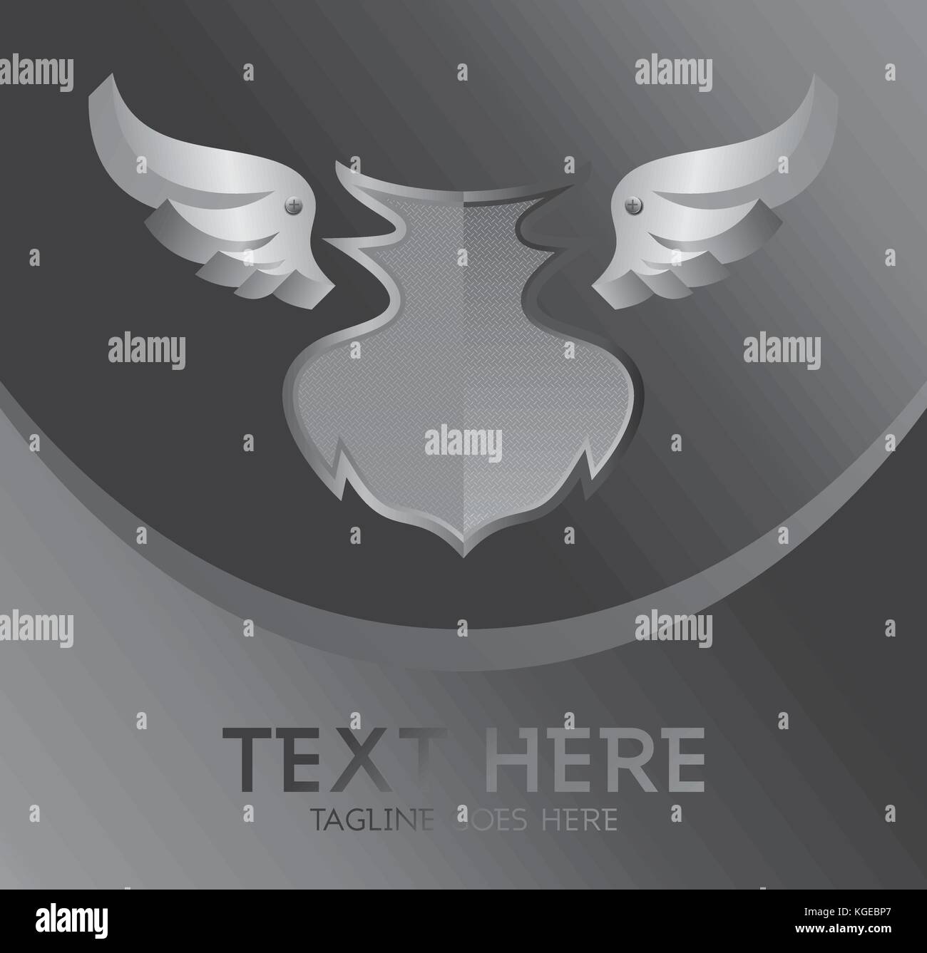 silver shield and wing theme vector illustration Stock Vector Image ...
