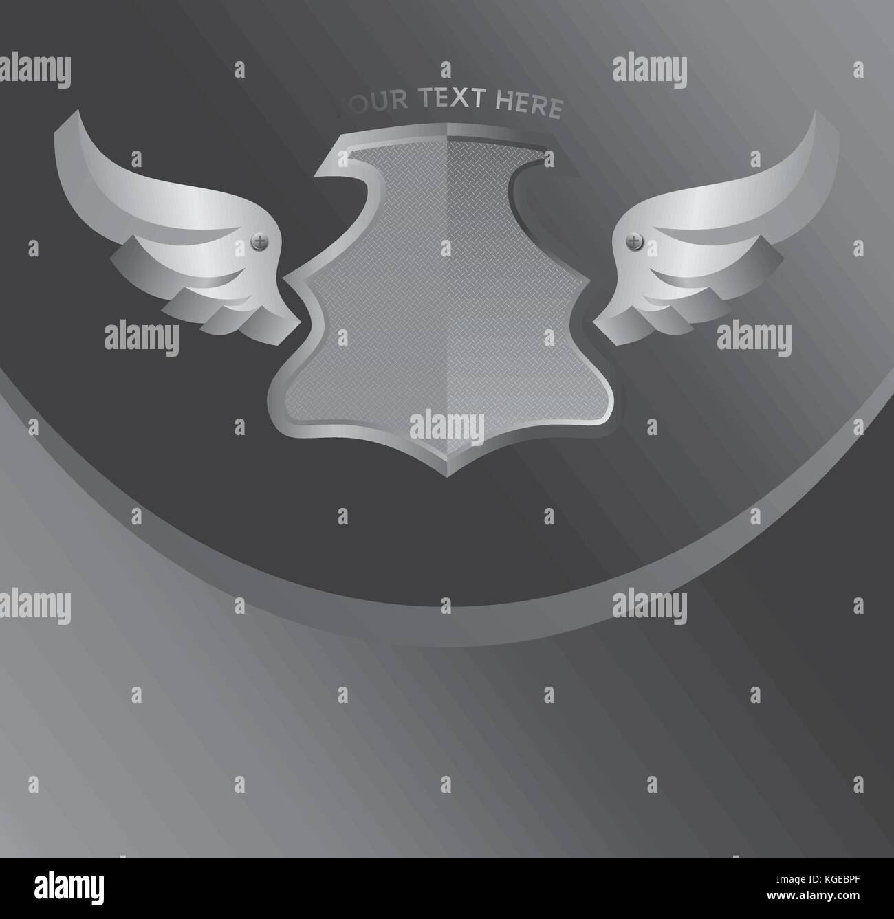 silver shield and wing theme vector illustration Stock Vector Image ...