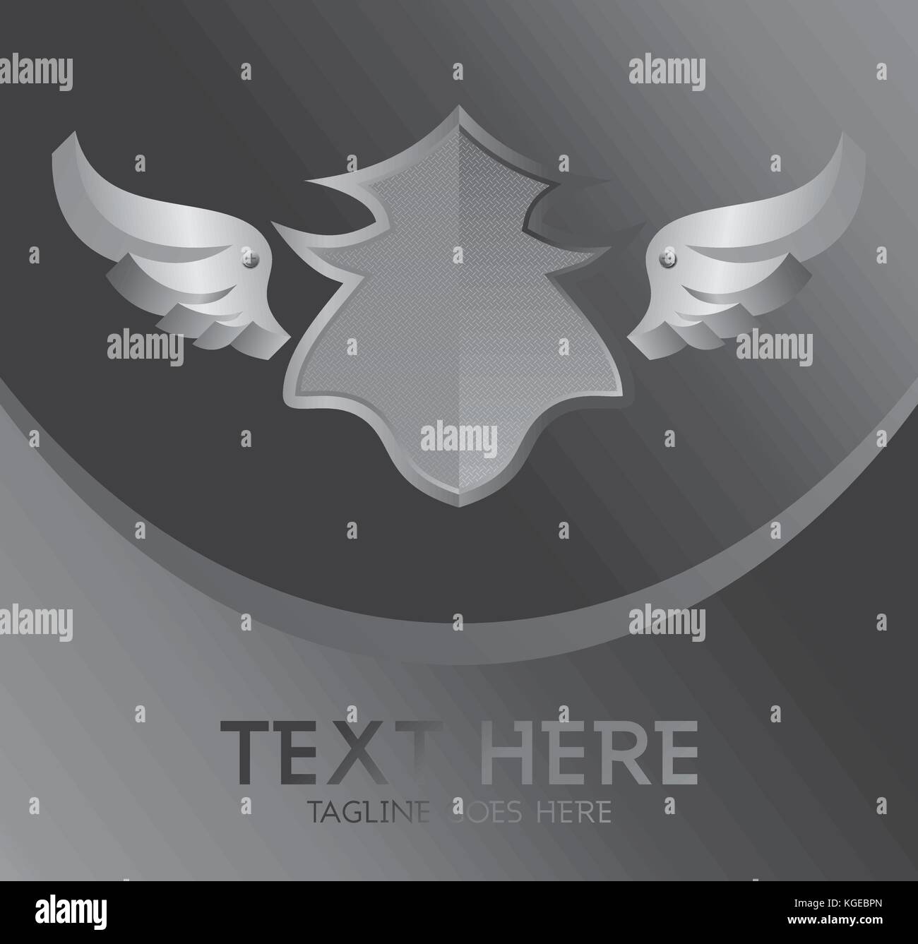 silver shield and wing theme vector illustration Stock Vector Image ...