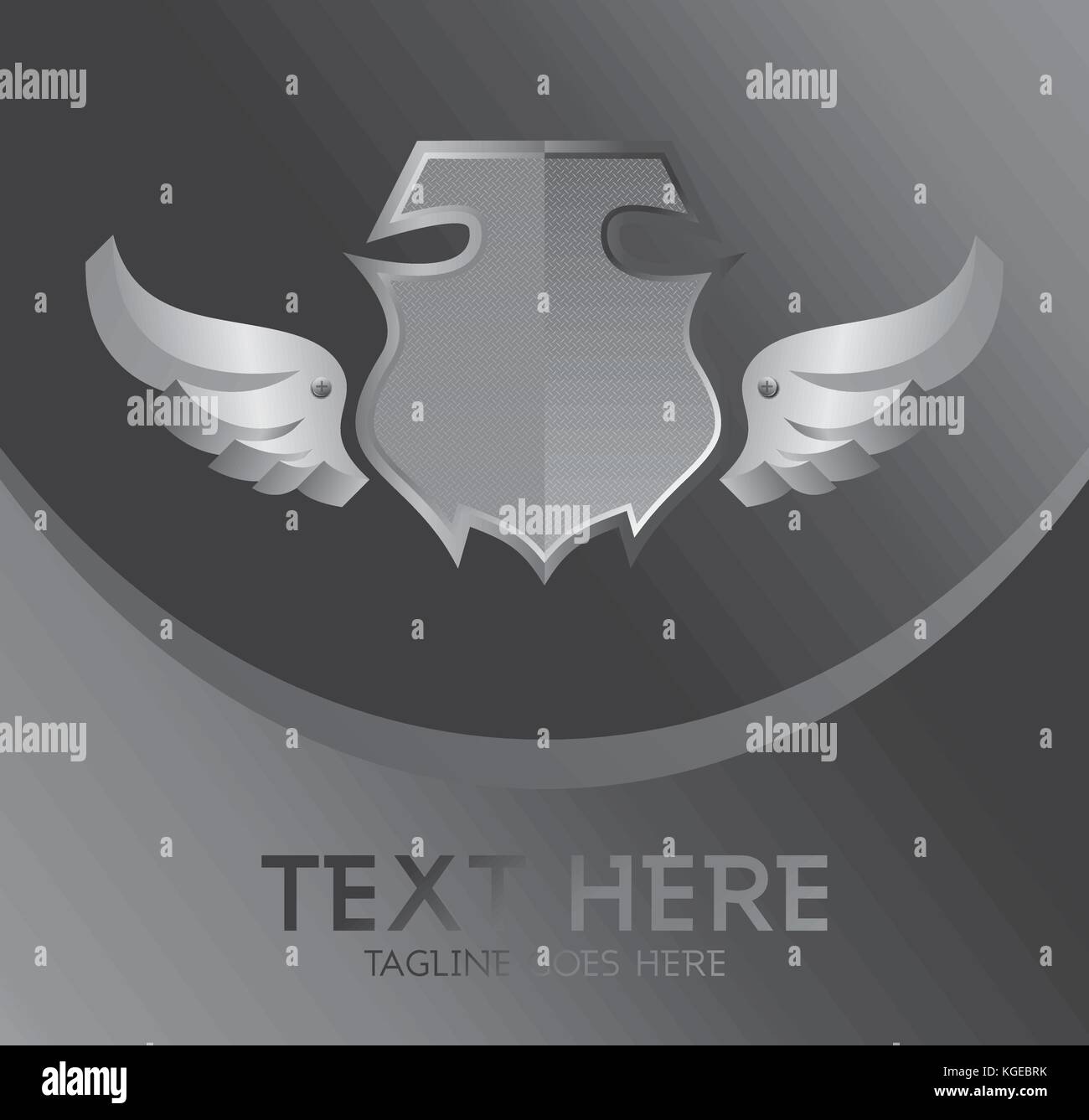 silver shield and wing theme vector illustration Stock Vector Image ...