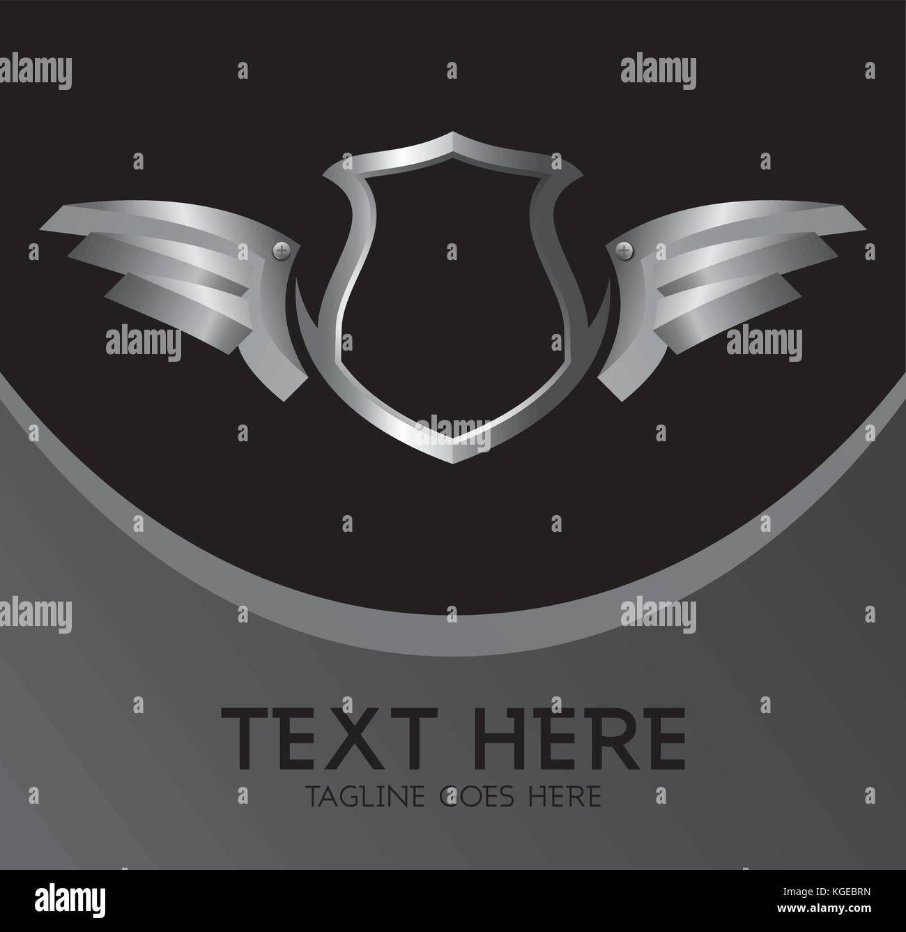 silver shield and wing theme vector illustration Stock Vector Image ...