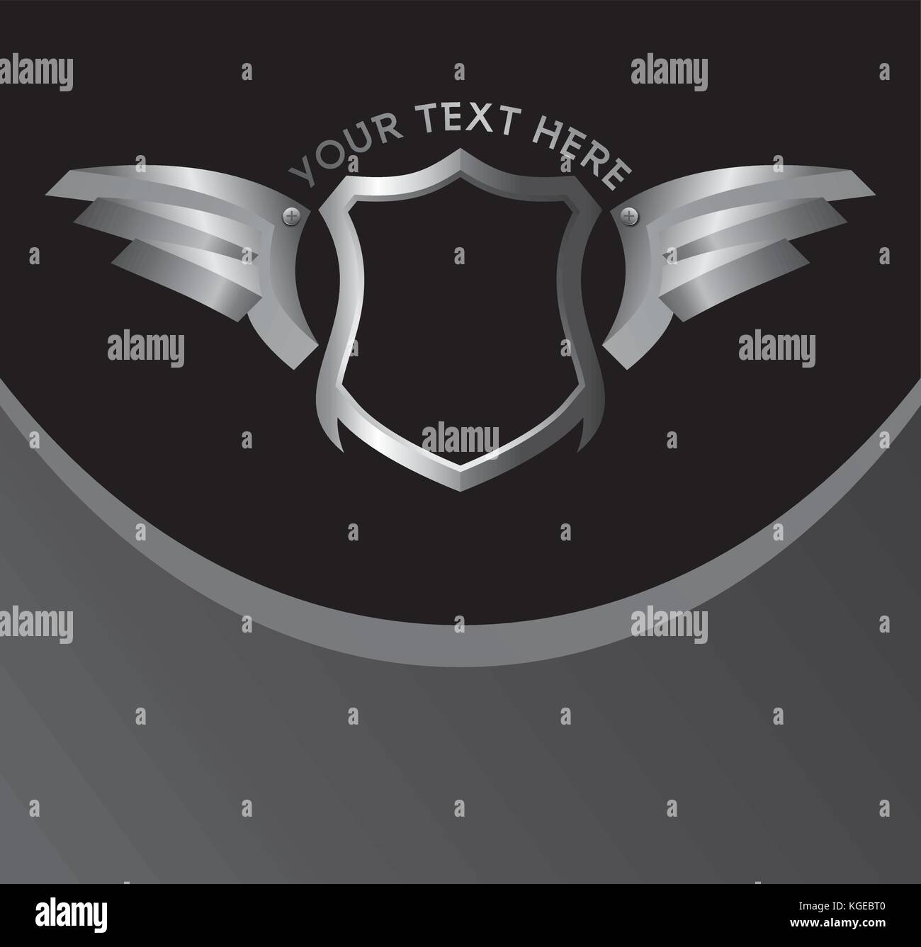 silver shield and wing theme vector illustration Stock Vector Image ...