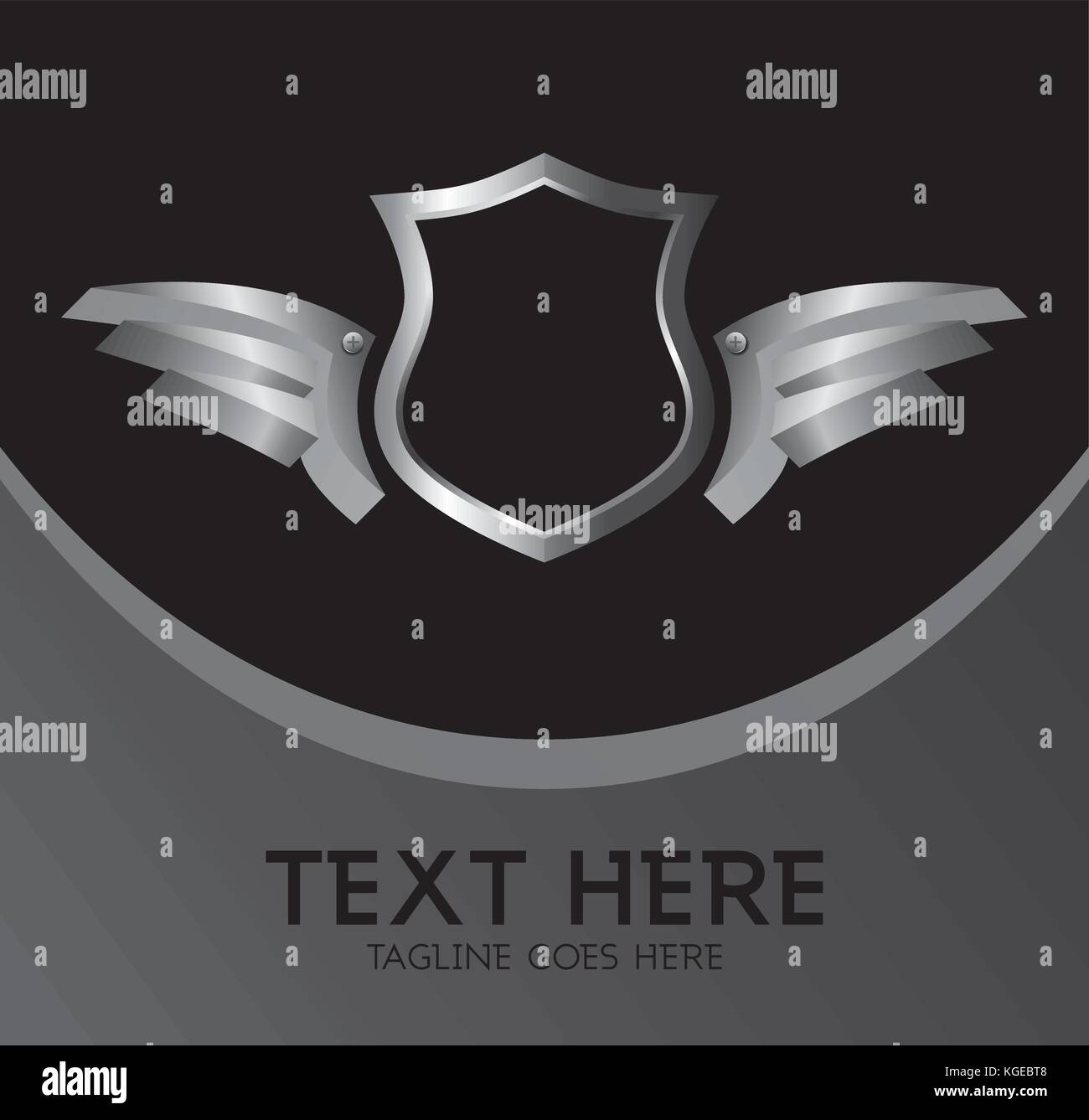 silver shield and wing theme vector illustration Stock Vector Image ...