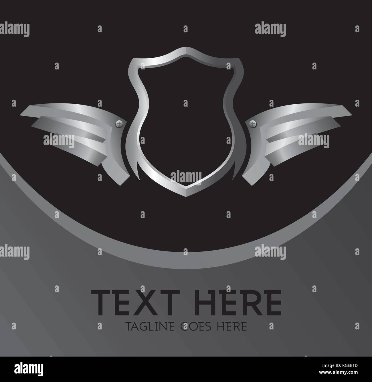 silver shield and wing theme vector illustration Stock Vector Image ...