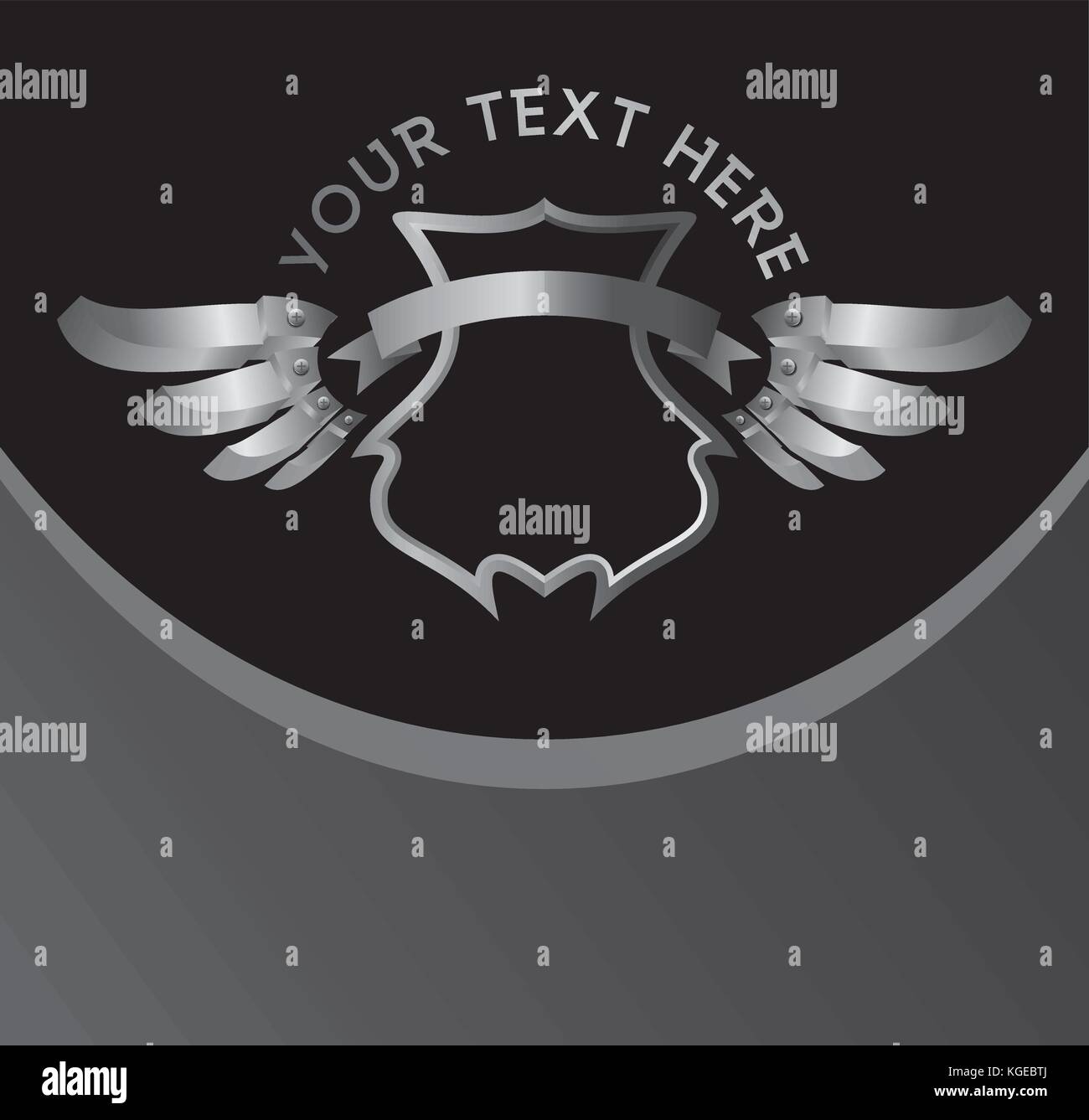 silver shield and wing theme vector illustration Stock Vector Image ...