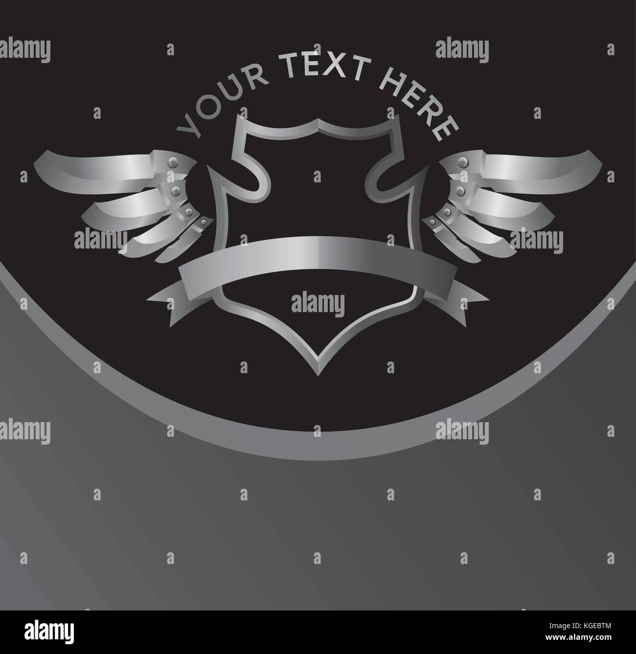 silver shield and wing theme vector illustration Stock Vector Image ...