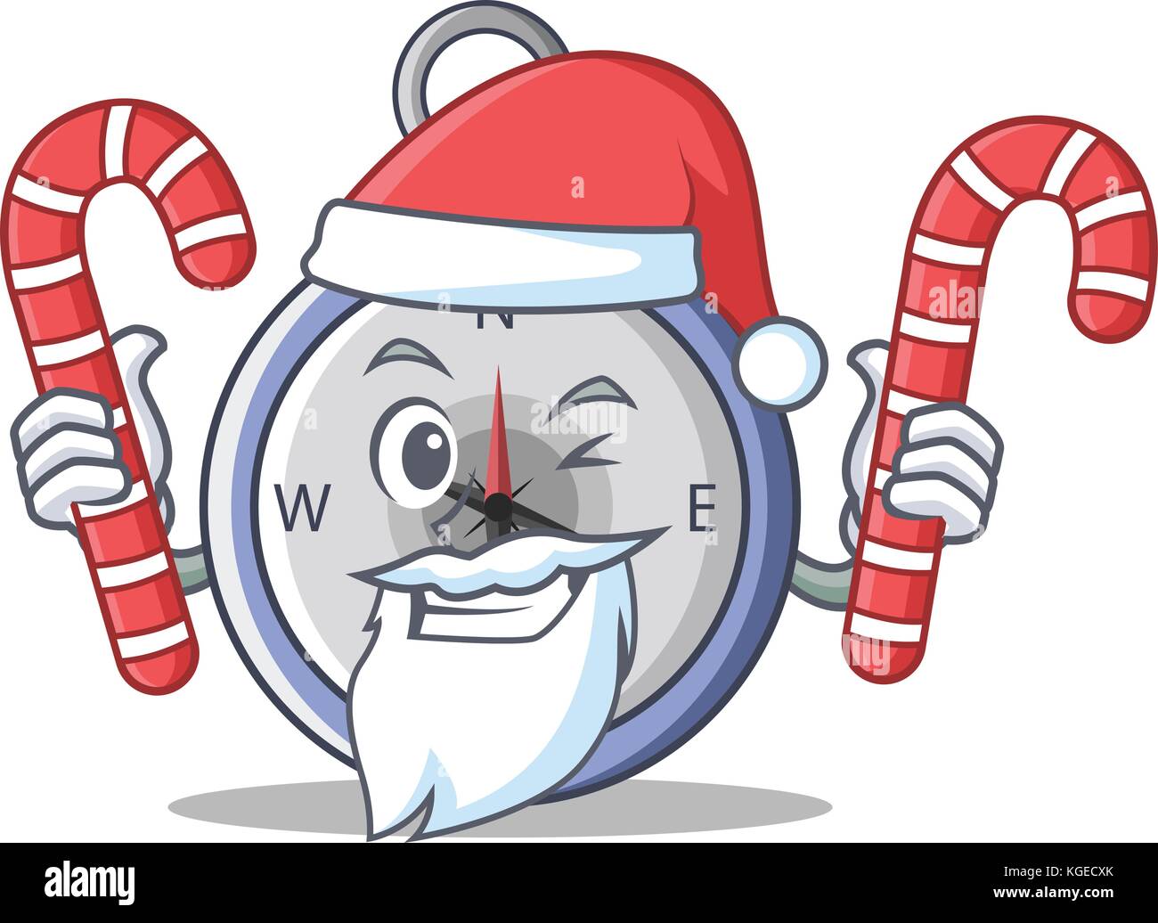 Santa with candy compass character cartoon style Stock Vector Image ...