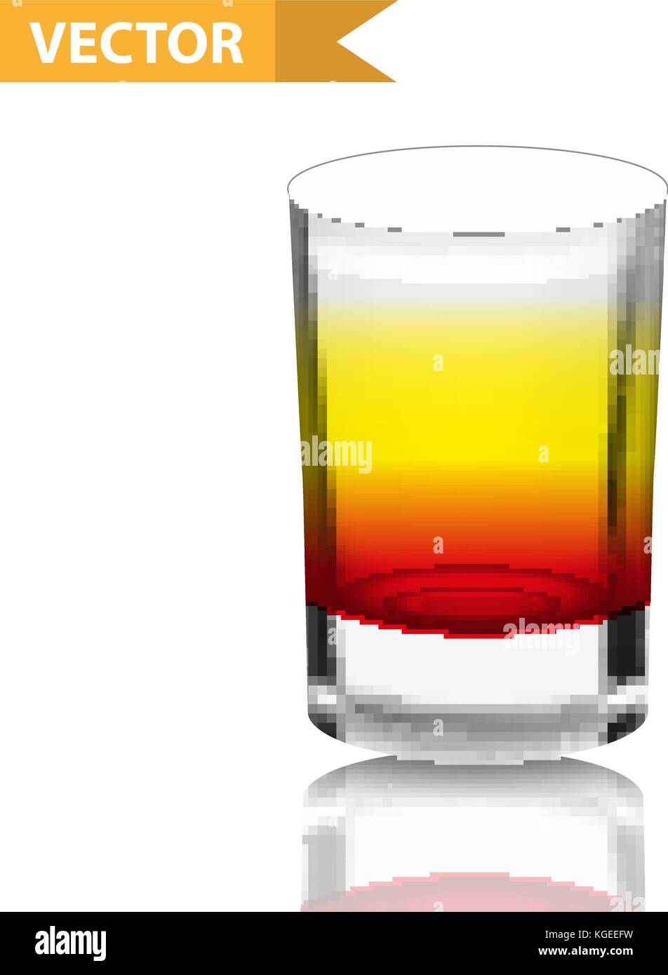 Realistic  shots cocktails. 3d Shot with drinks for bars, restaurans collection. Glass cup liqueur. Isolated on white background. Vector illustration Stock Vector