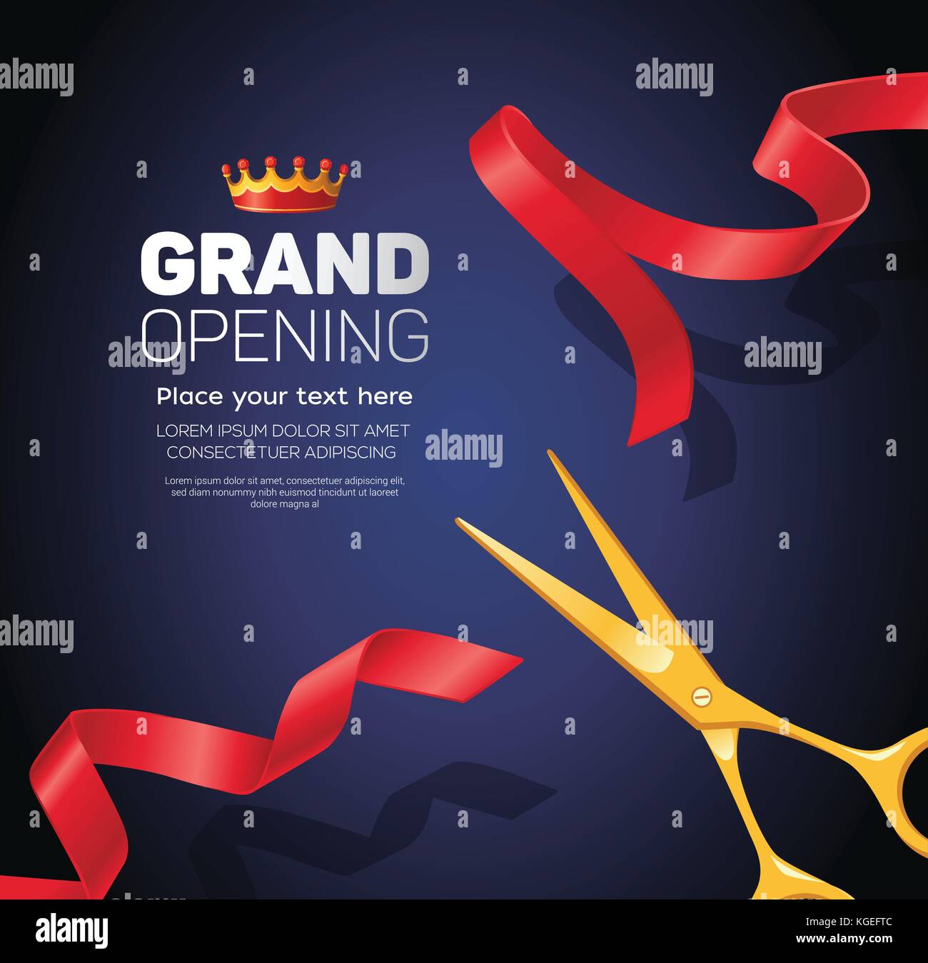 Grand opening template - modern vector illustration on blue background  Stock Vector Image & Art - Alamy