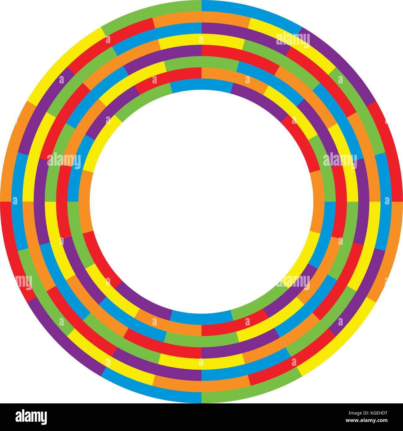 vector abstract background design of round wheel circle with rainbow spectrum colors Stock Vector