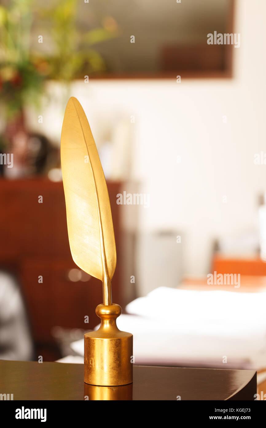 Decorative Pen of Justice , law and justice concept. Stock Photo