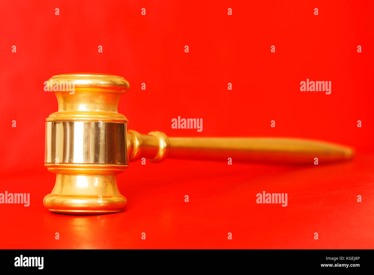 Juridical concept with Gavel, selective focus on metal part Stock Photo