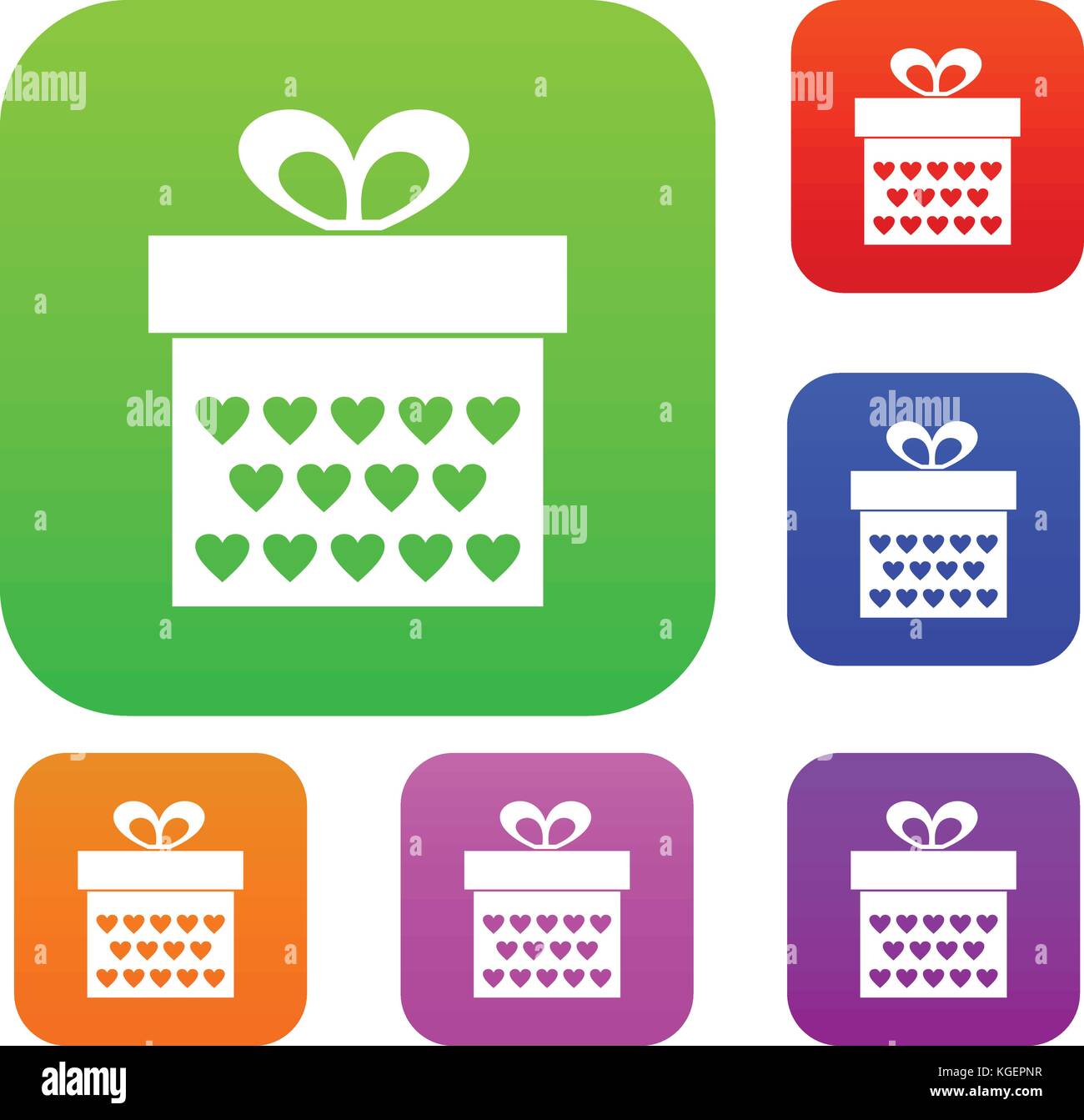Gift box with ribbon bow set color collection Stock Vector Image & Art ...