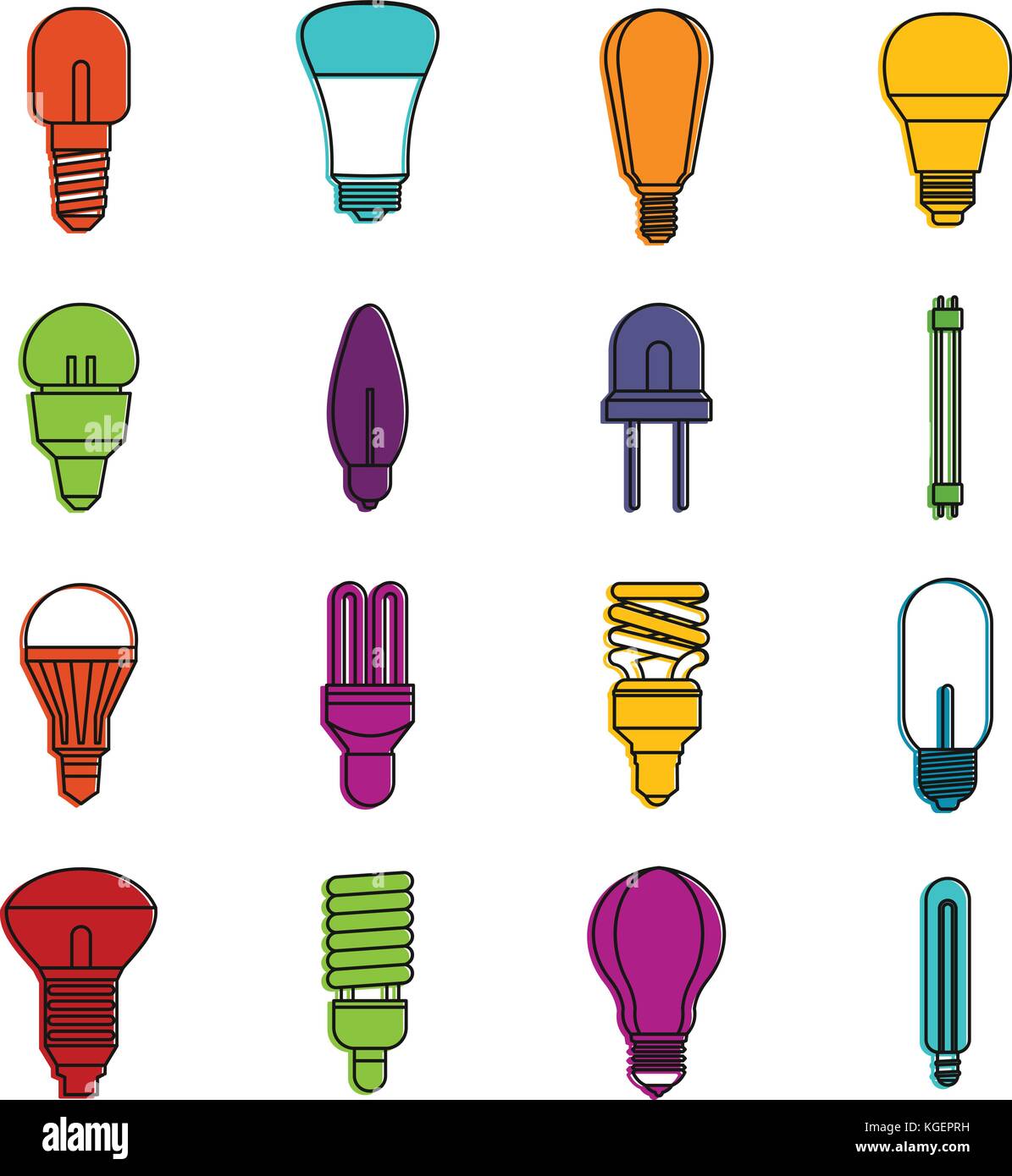 Light bulb icons doodle set Stock Vector Image & Art - Alamy