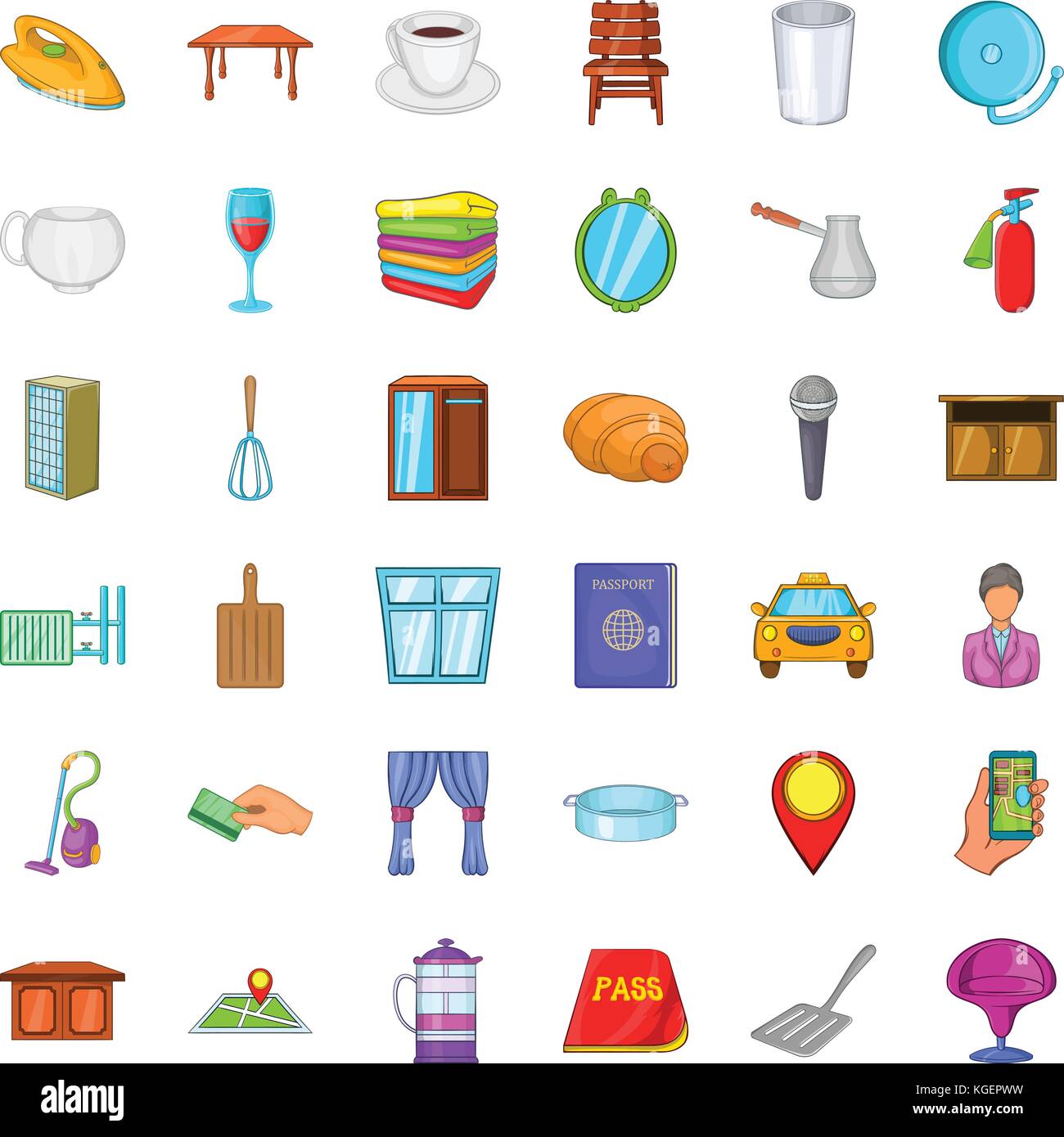 Apartment icons set, cartoon style Stock Vector Image & Art - Alamy