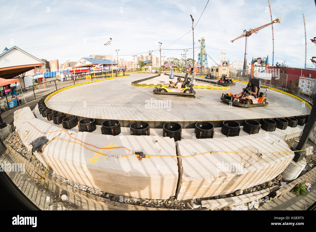 Go Karts racing track,Coney island , Brooklyn, New York, United States