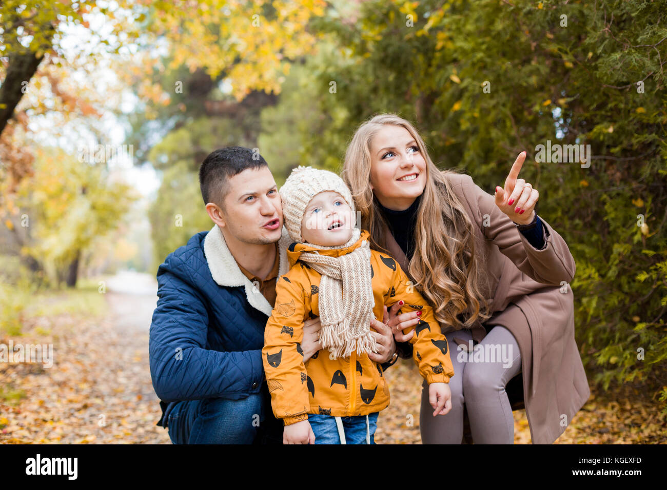 family walk in the forest in autumn birds Stock Photo - Alamy
