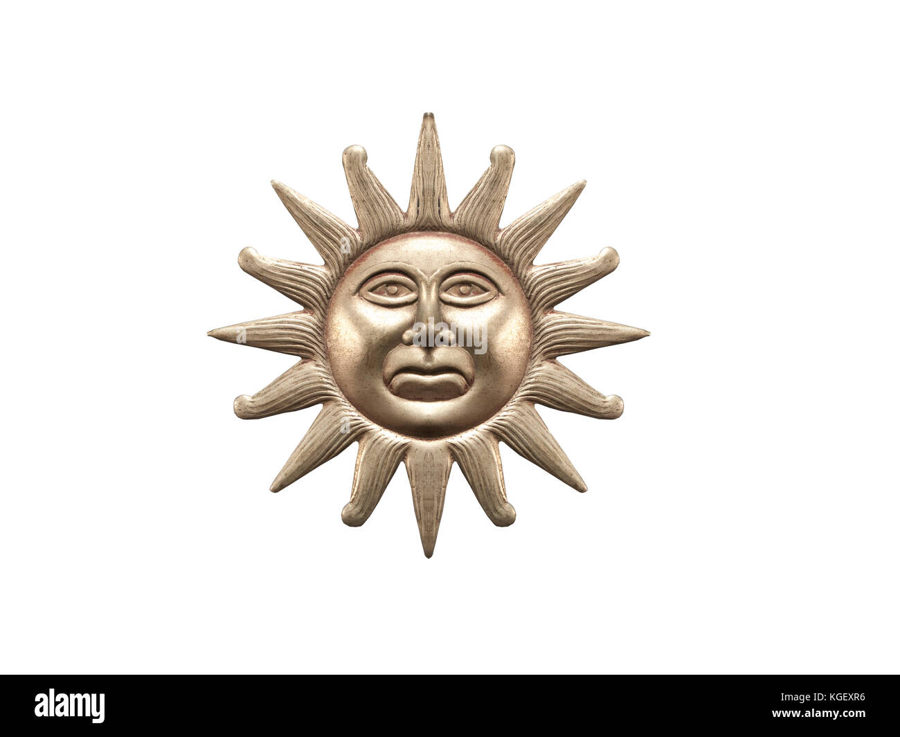Sun figure / Metal Wall decor / Isolated white Stock Photo Alamy