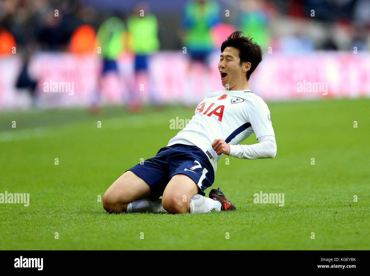 Tottenham Hotspur's Son Heung-Min Celebrates Scoring His Side's First ...