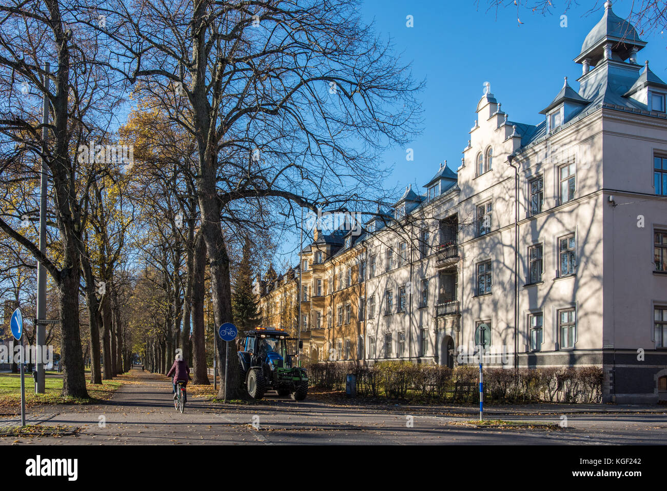 The Southern Promenade  in Norrkoping. Norrkoping is a historic industrial town and the Boulevards in Paris inspired the design of the Promenades Stock Photo