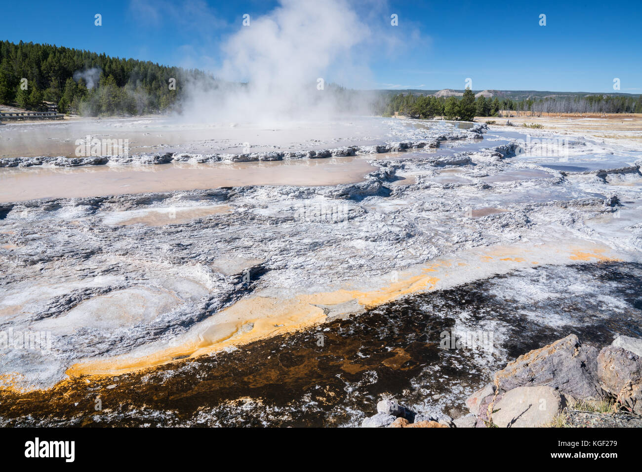 Great Fountain Geyser along Firehole Lake Drive in Yellowstone National