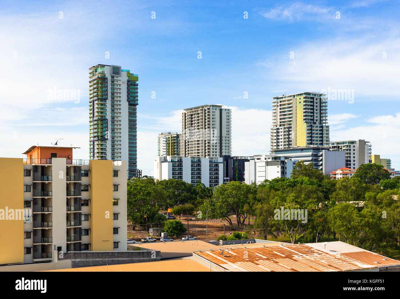 Modern apartment towers springing up in Darwin. Northern Territory. Australia. Stock Photo