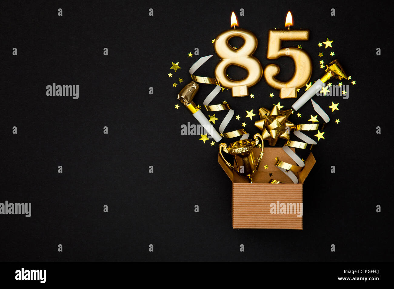Diagram Number 95 Gold Celebration Candle And Gift Box Background