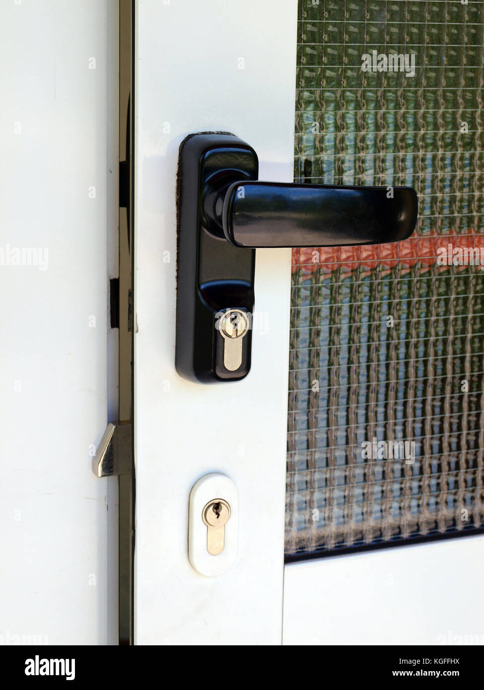 Door handle and lock mechanism modern close up Stock Photo Alamy