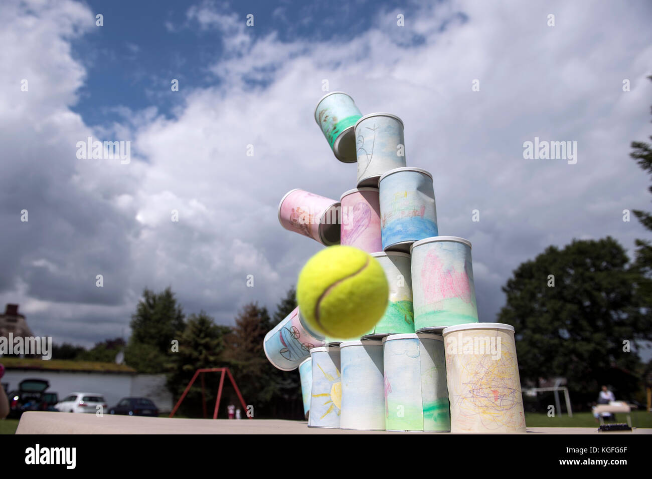 Child Throwing Ball Throw Stock Photos & Child Throwing Ball Throw