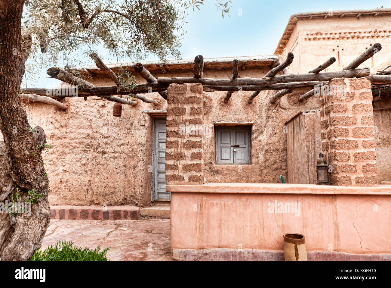 Traditional Moroccan home and courtyard. Stock Photo