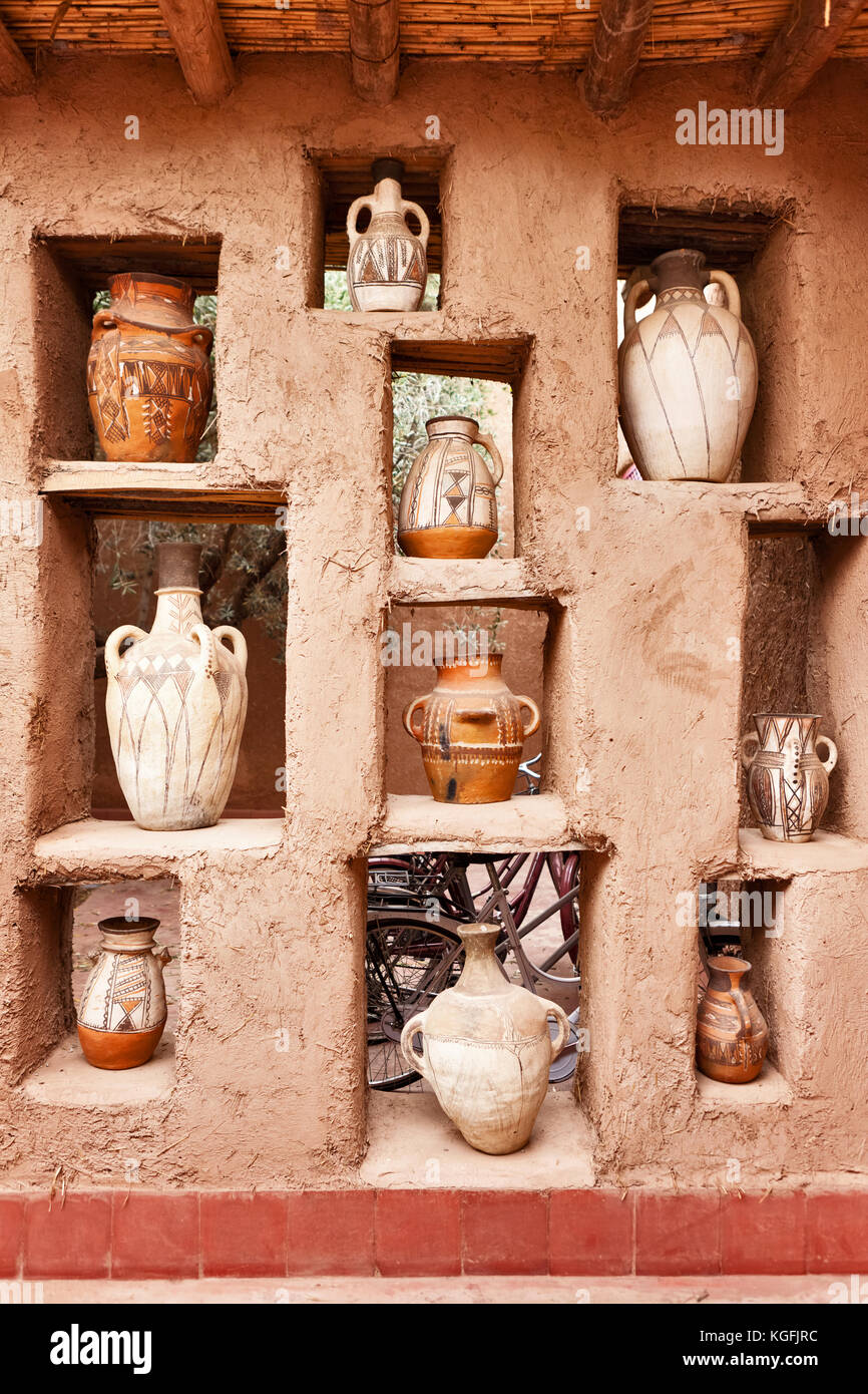 Traditional Moroccan earthenware pottery Stock Photo
