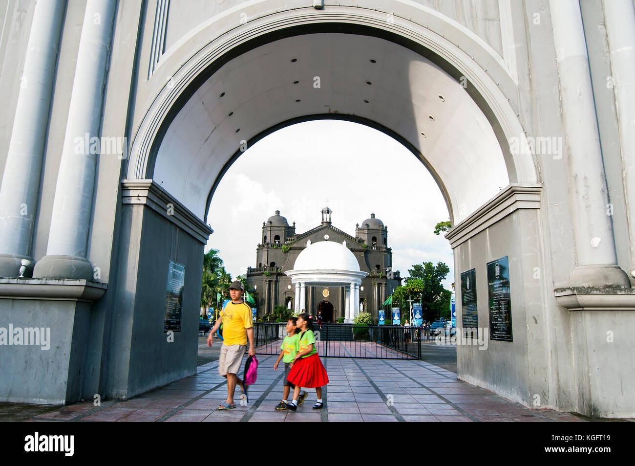 Archway entrance, Metropolitan Cathedral of St. John the Evangelist, Naga City, Camarines Sur,  Bicol, Philippines Stock Photo