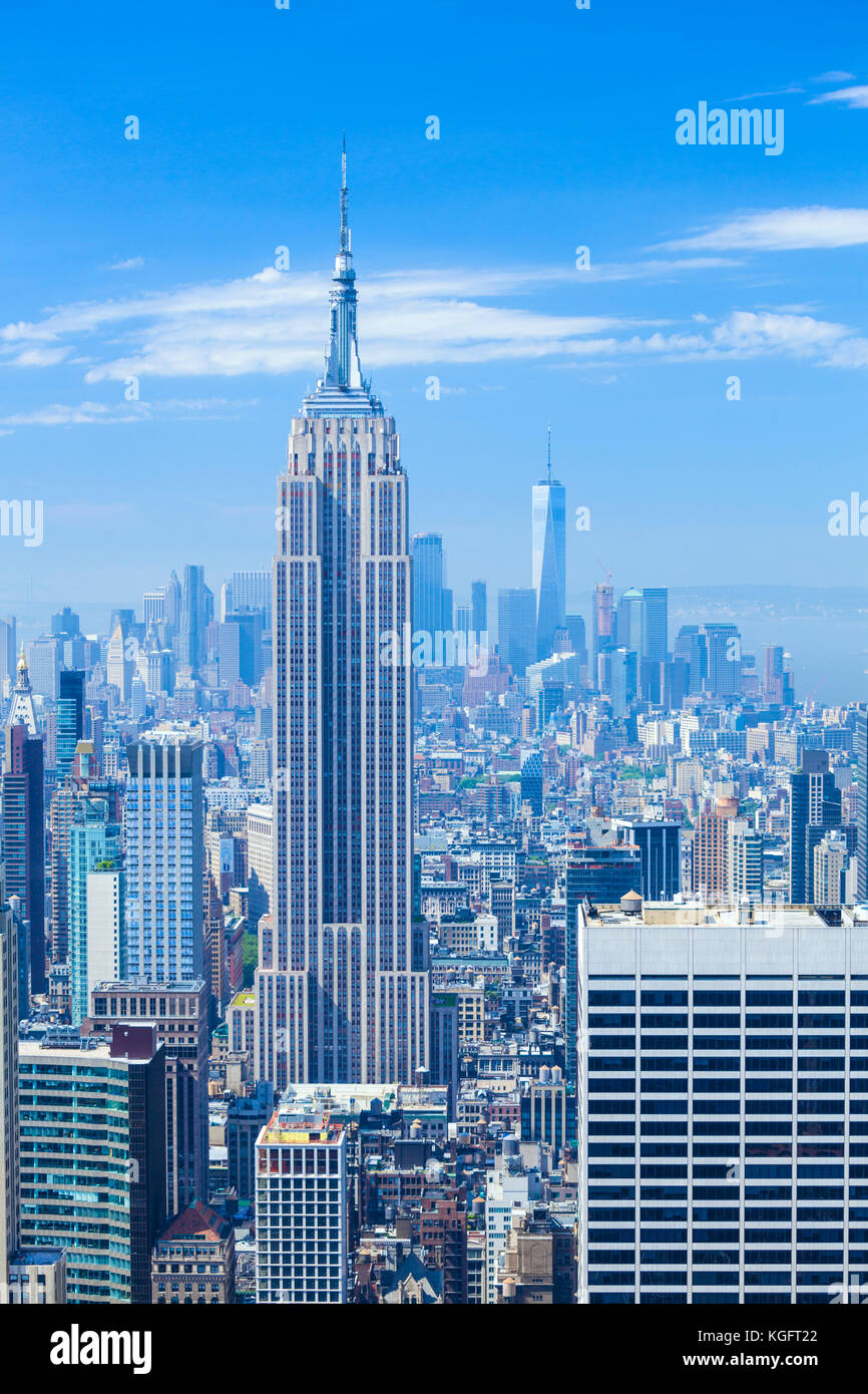 New york usa new york new york skyline manhatten skyline empire state building Stock Photo