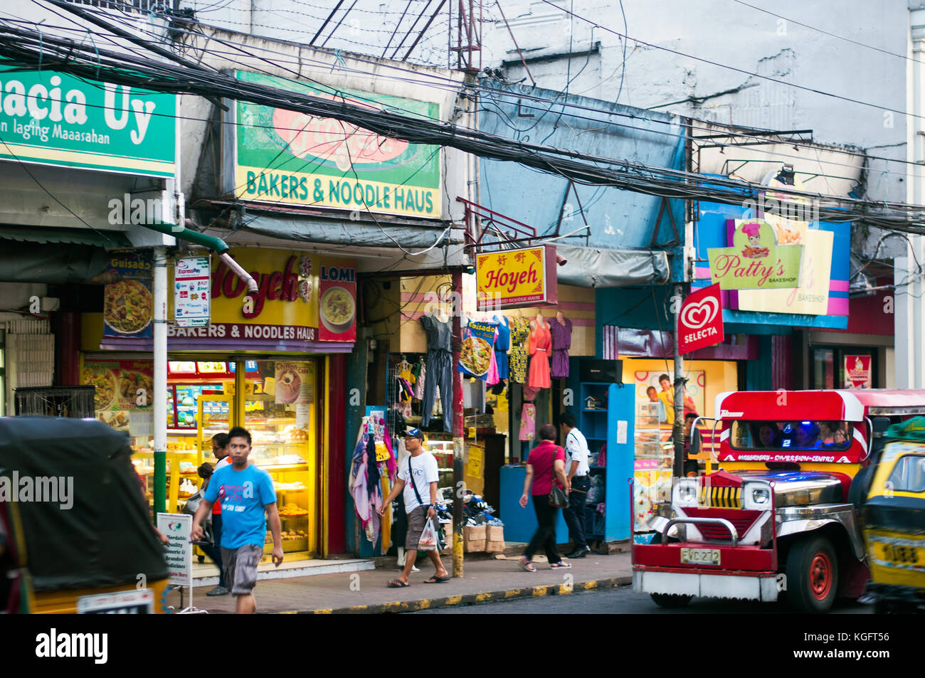 Elias Angeles street scene, Naga City, Camarines Sur,  Bicol, Philippines Stock Photo