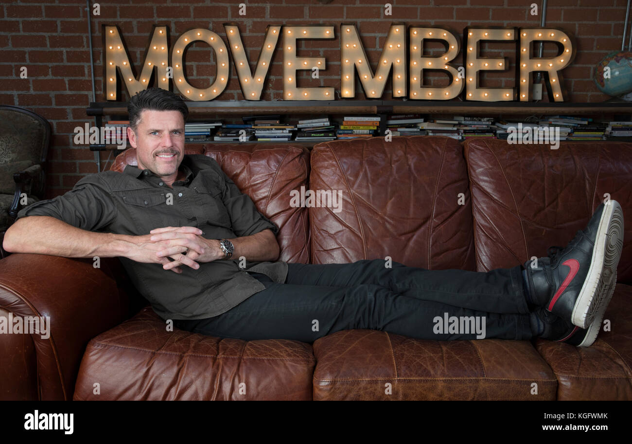 Adam Garone co founder of Movember Foundation at their office in Culver City Los Angeles Stock Photo