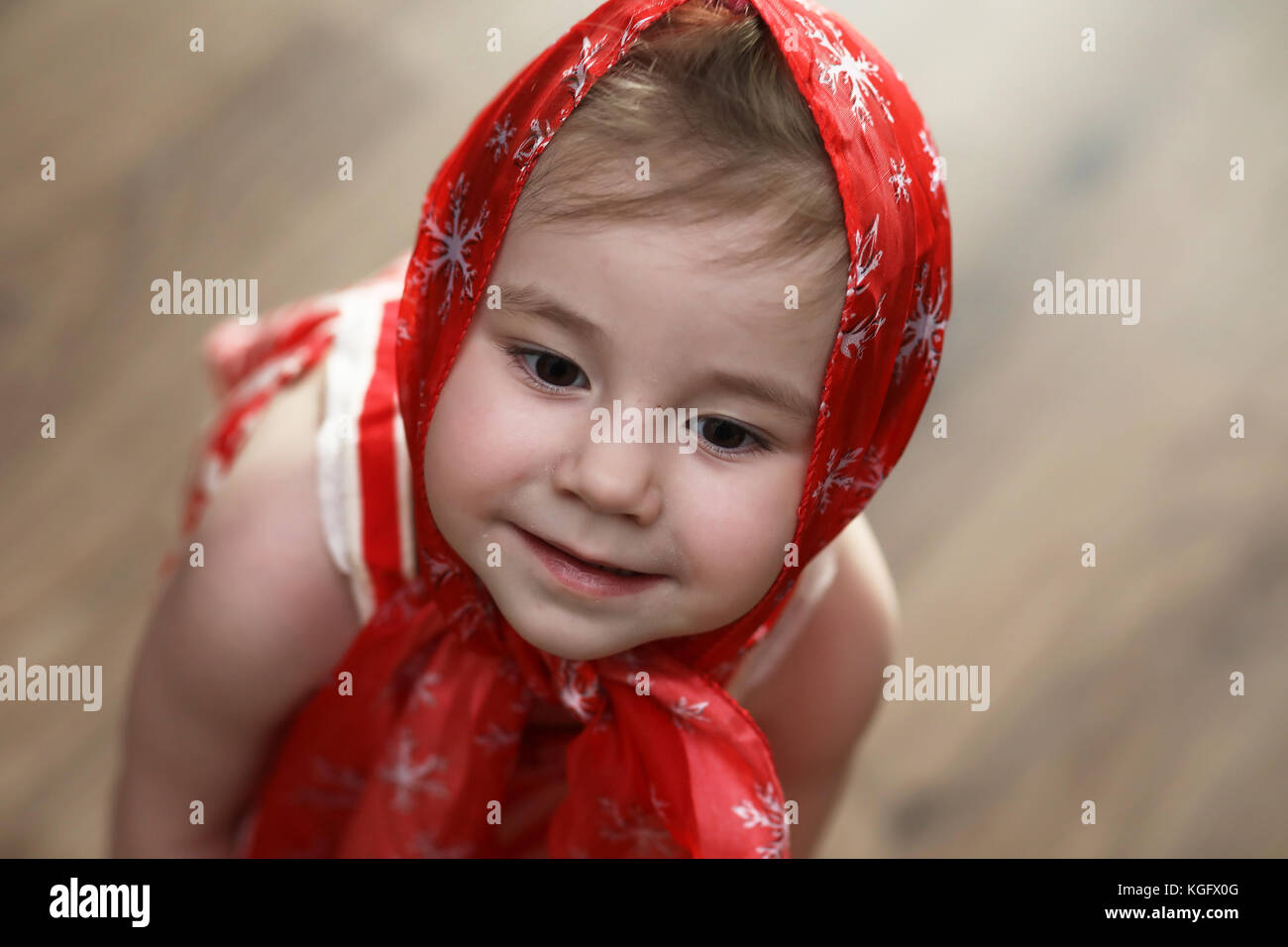Little girl in dresses dancing with handkerchief Stock Photo Alamy