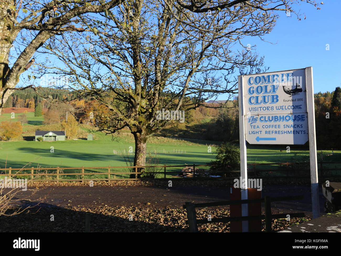 Comrie Golf Course in autumn Scotland  November 2017 Stock Photo