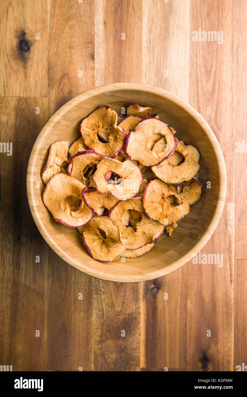 Dried apple slices in bowl Stock Photo Alamy