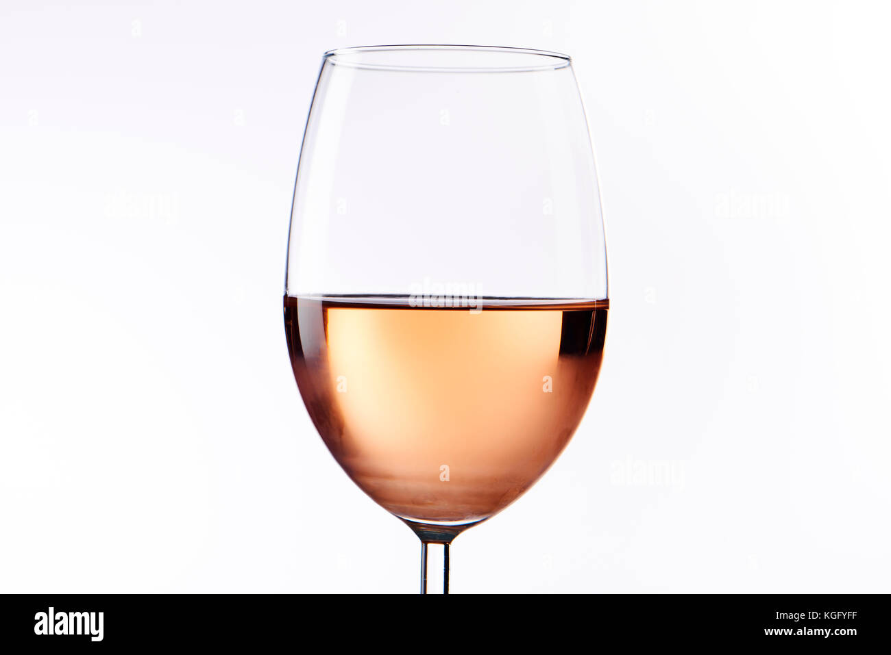 Glass of rose wine on white background Stock Photo Alamy
