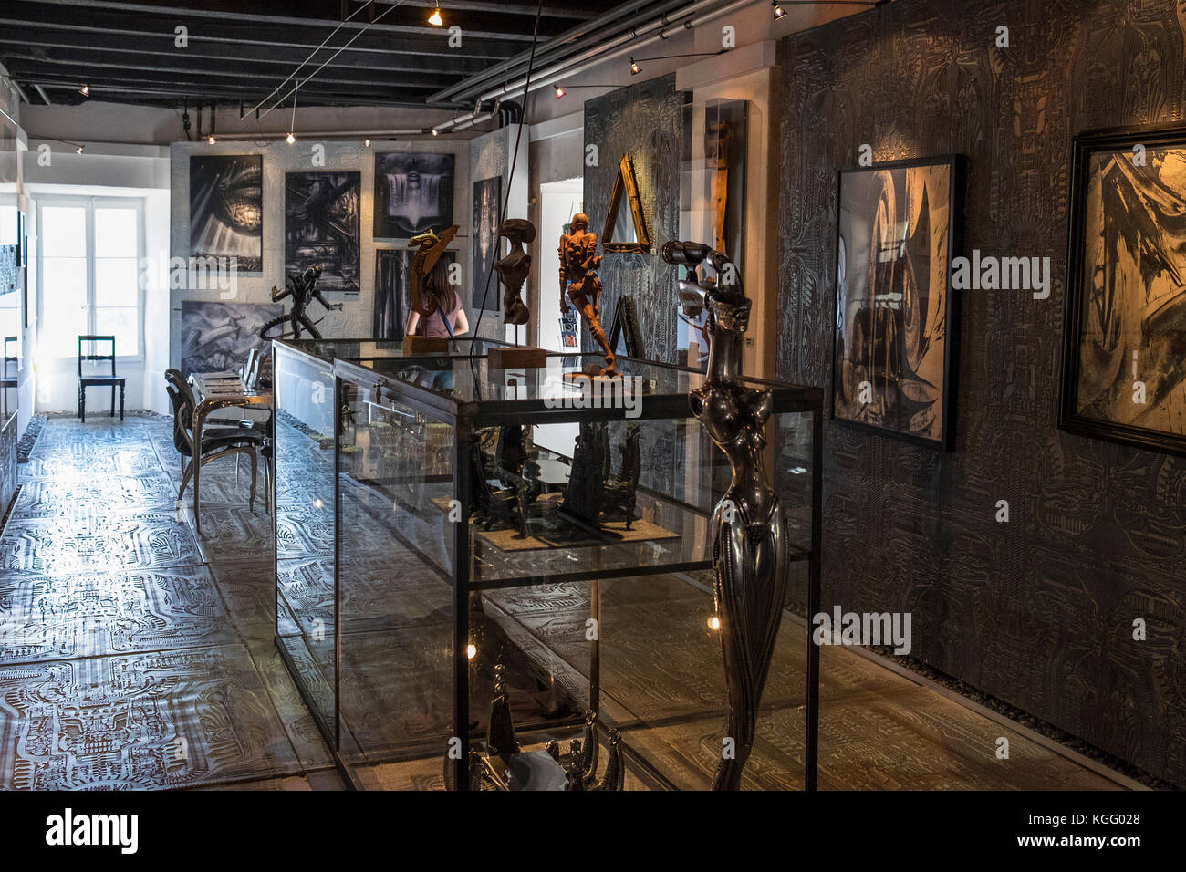 Switzerland,canton Fribourg,Gruyeres,old town,HR Giger museum Stock Photo