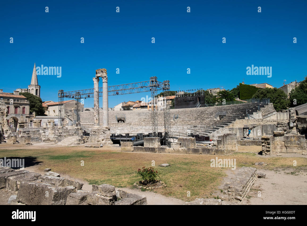 France,Provence,Arles,old town, Gallo-Roman theatre,Roman theater 1st century BC,a historical monument Stock Photo