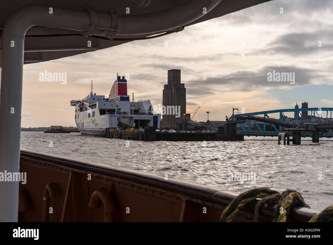 The ro-ro car ferry Stena Mersey at the Twelve Quays terminal in Birkenhead. Stock Photo