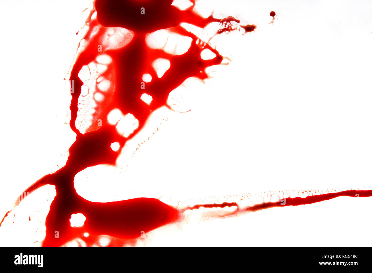 blood splatter on white Stock Photo