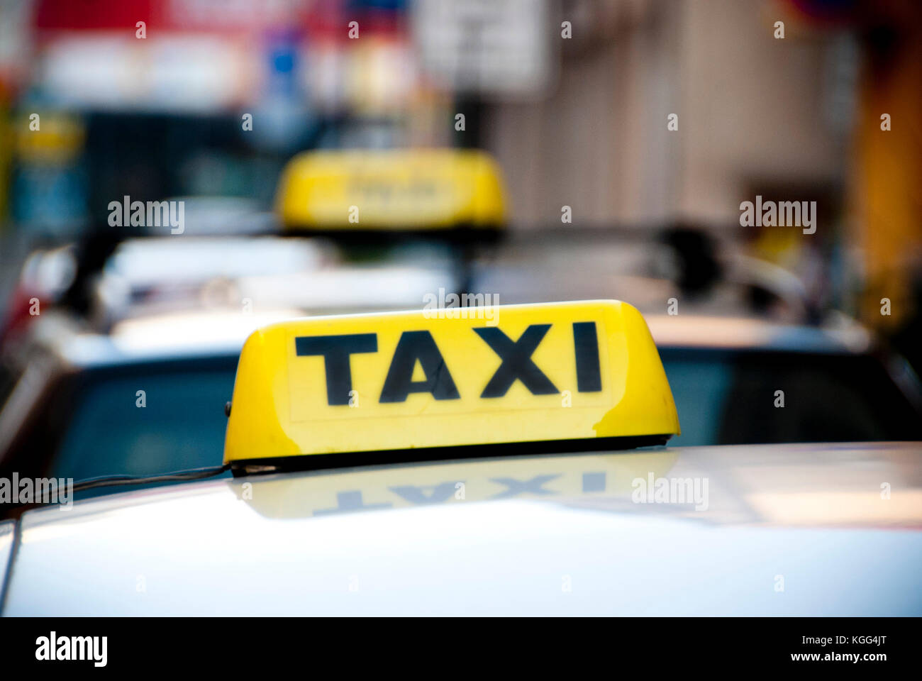 taxi cab sign Stock Photo