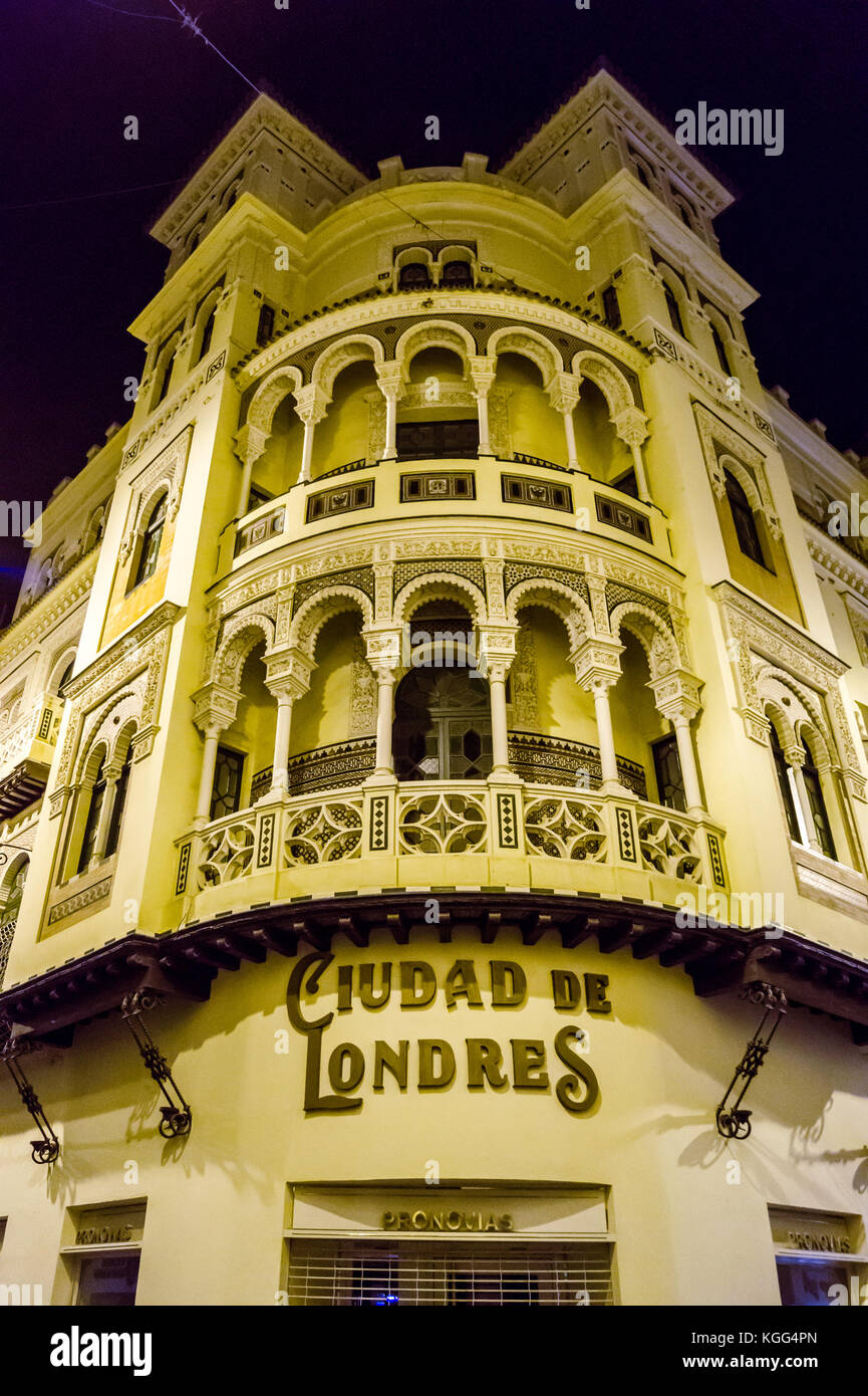 'Ciudad de Londres' shopping centre in Moorish historicist architectural style by José Espiau y Muñoz, 1912, Seville, Andalucia, Spain Stock Photo