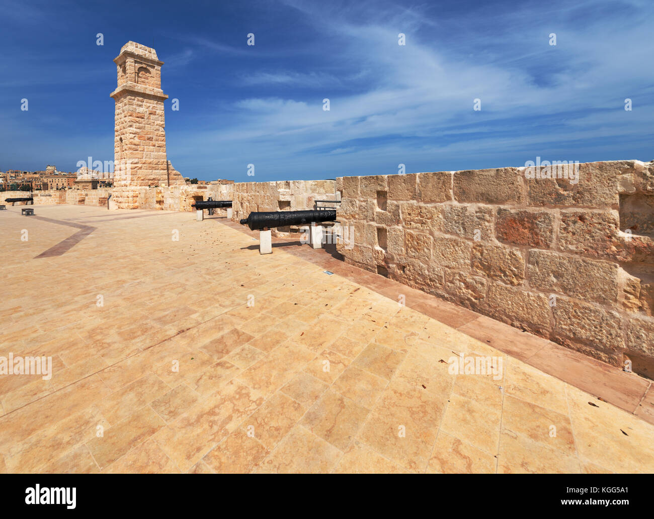 Northeastern part of Fort Saint Angelo in Malta Stock Photo